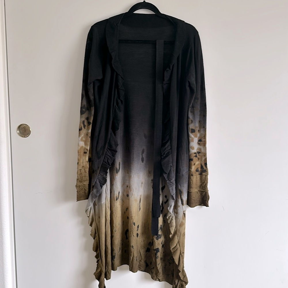 Roberto Cavalli 100% Wool Stylish Ombre Long Button Down Cardigan